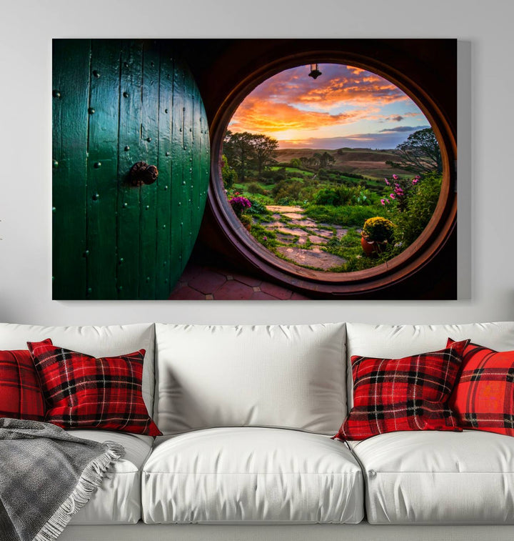 Hobbit Hole toile Bag End décor Bag End art mural Film art Salle de jeux