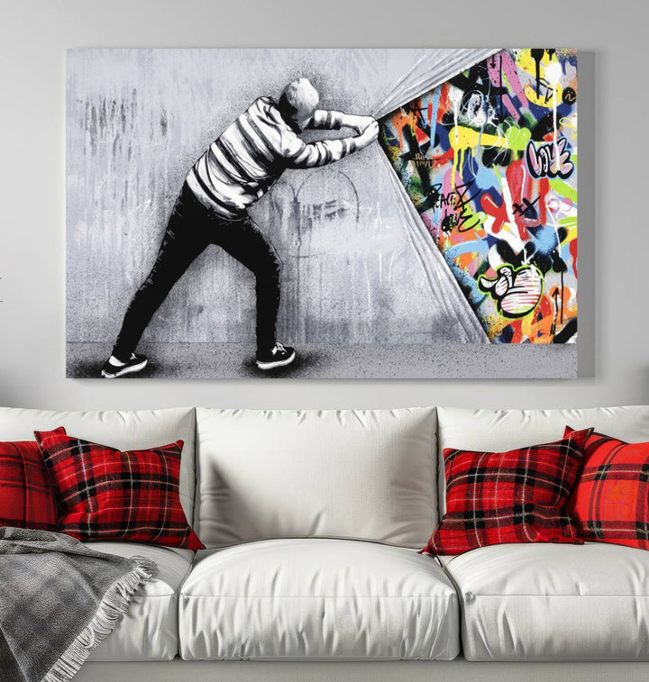 Graffiti canvas wall art Street art print Urban art Graffiti poster canvas art Street art wall decor Abstract art