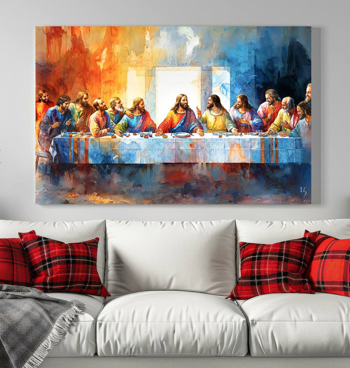 Abstract Waterolor The Last Supper Wall Art