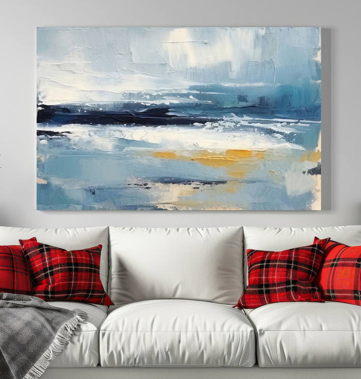 Blue Abstract Wall Art Canvas Print