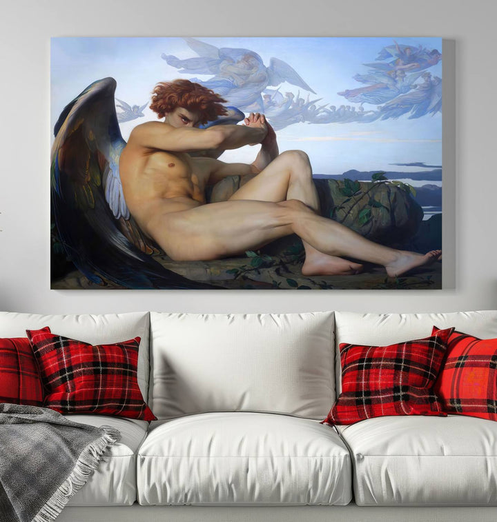 Fallen Angel Wall Art Canvas Print – Classic Art, Framed, Ready to Hang - Alexandre Cabanel Reproduction Canvas Print