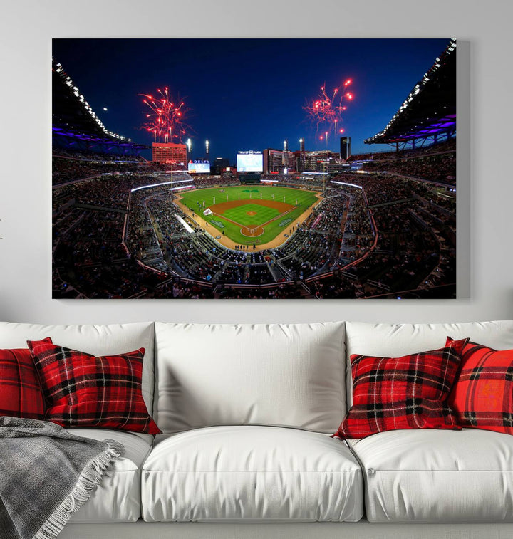 Atlanta Braves Baseball Team Print - Truist Park Stadium Wall Art Canvas Print