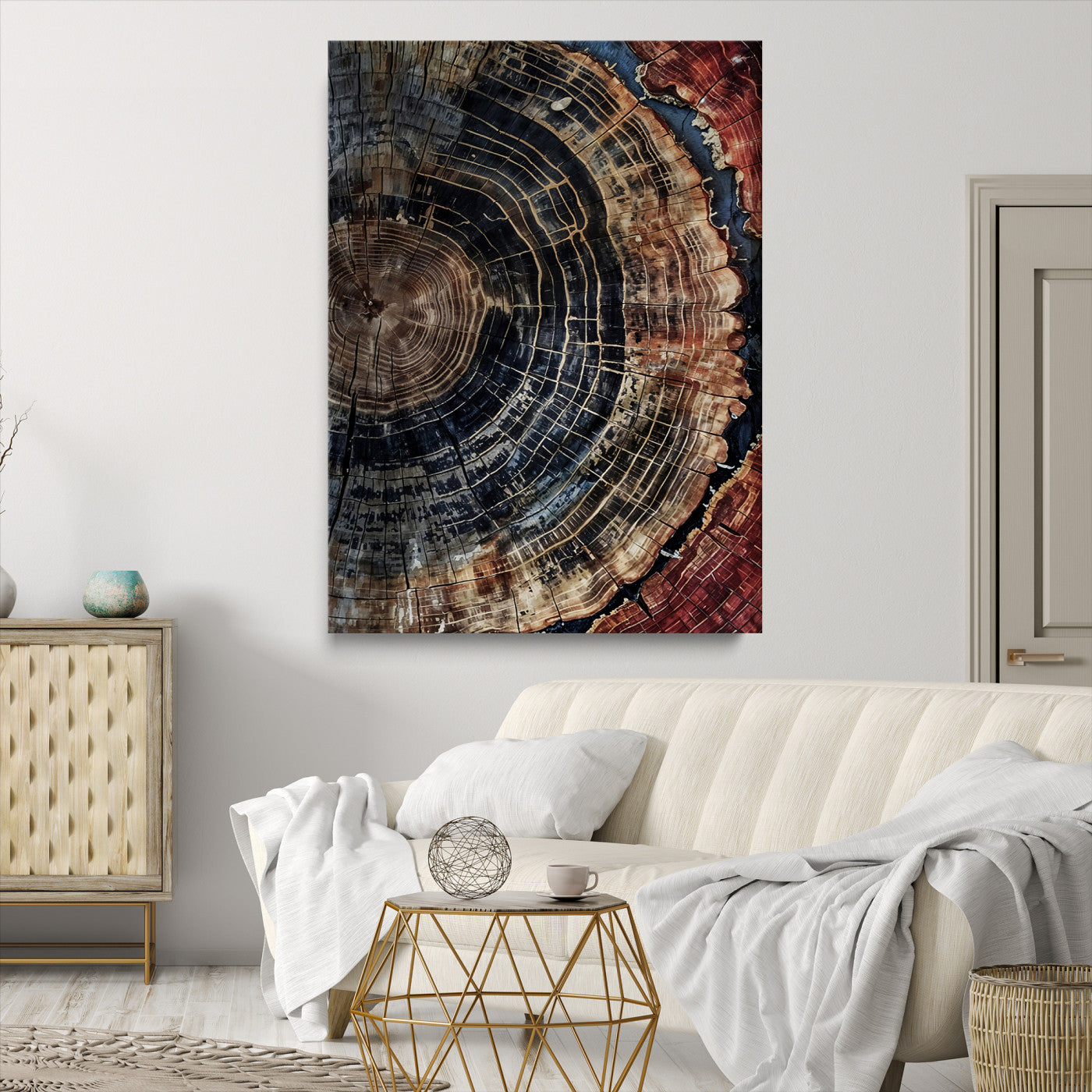 Framed Tree Rings Picture Print, Framed Wood Grain Art Picture Print, Rustic Texture Perfect Rustic Nature Decor, Framed Tree Rings Print