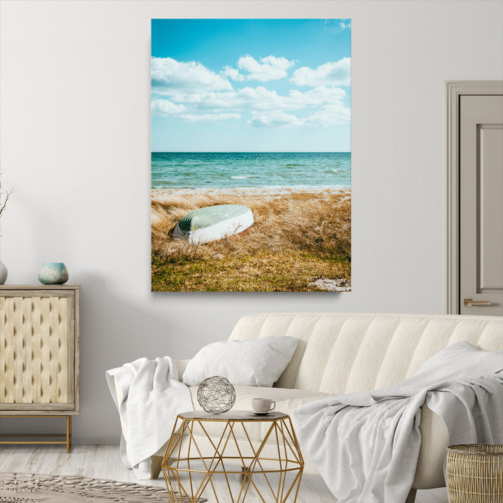 Coastal Serenity Wall Art Canvas Print, Framed Ocean View Art