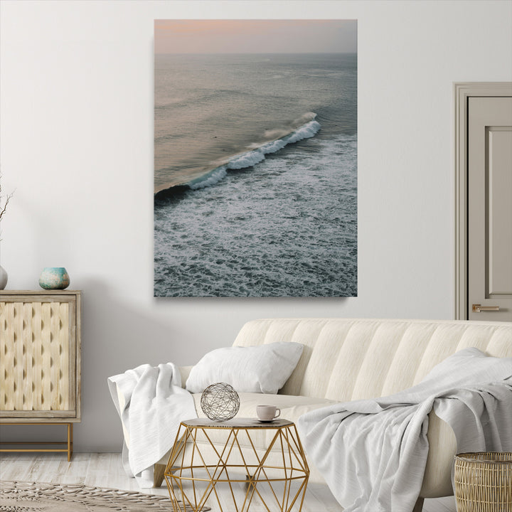 Ocean Waves Wall Art Canvas Print, Framed Coastal Serenity Art Picture Print, Relaxing Ocean Perfect Modern Coastal Decor Artwork