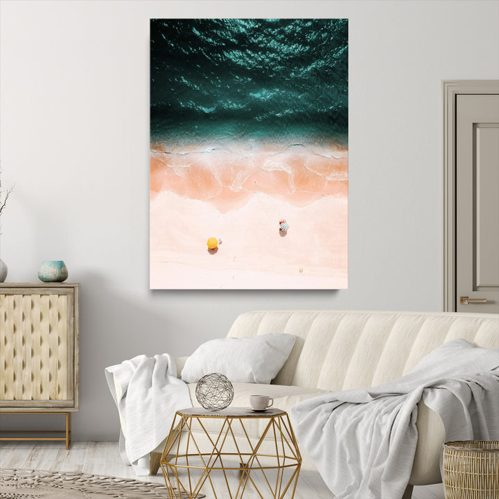 Tropical Relaxation Wall Art Canvas Print, Framed Coastal Vibes Art Picture Print, Ocean Aesthetic Coastal Minimalist Art Wall Decor Artwork
