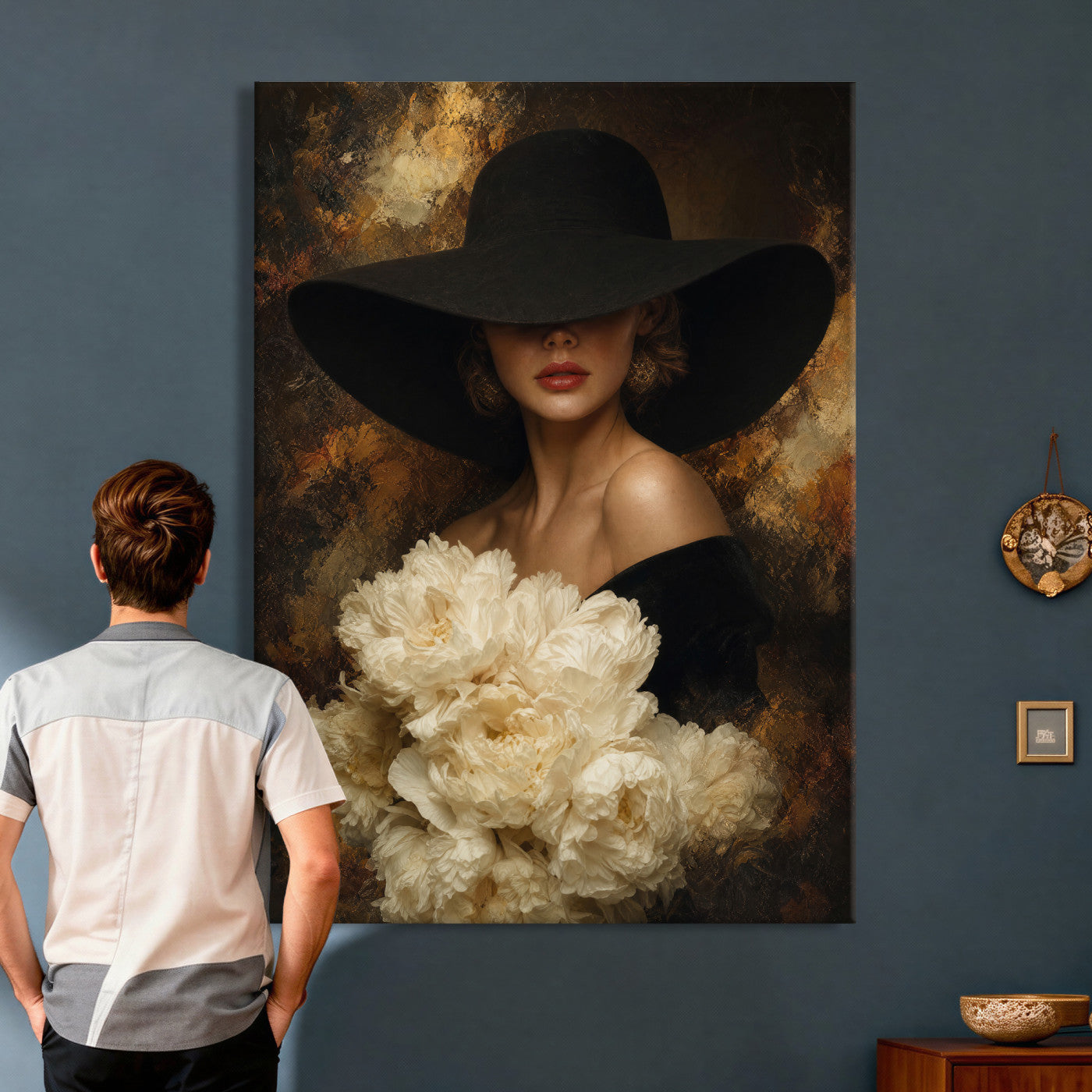 63967705-MGV-CV-24X36 - Glamour Woman Portrait Canvas Wall Art, Elegant Patel Women Portrait Print