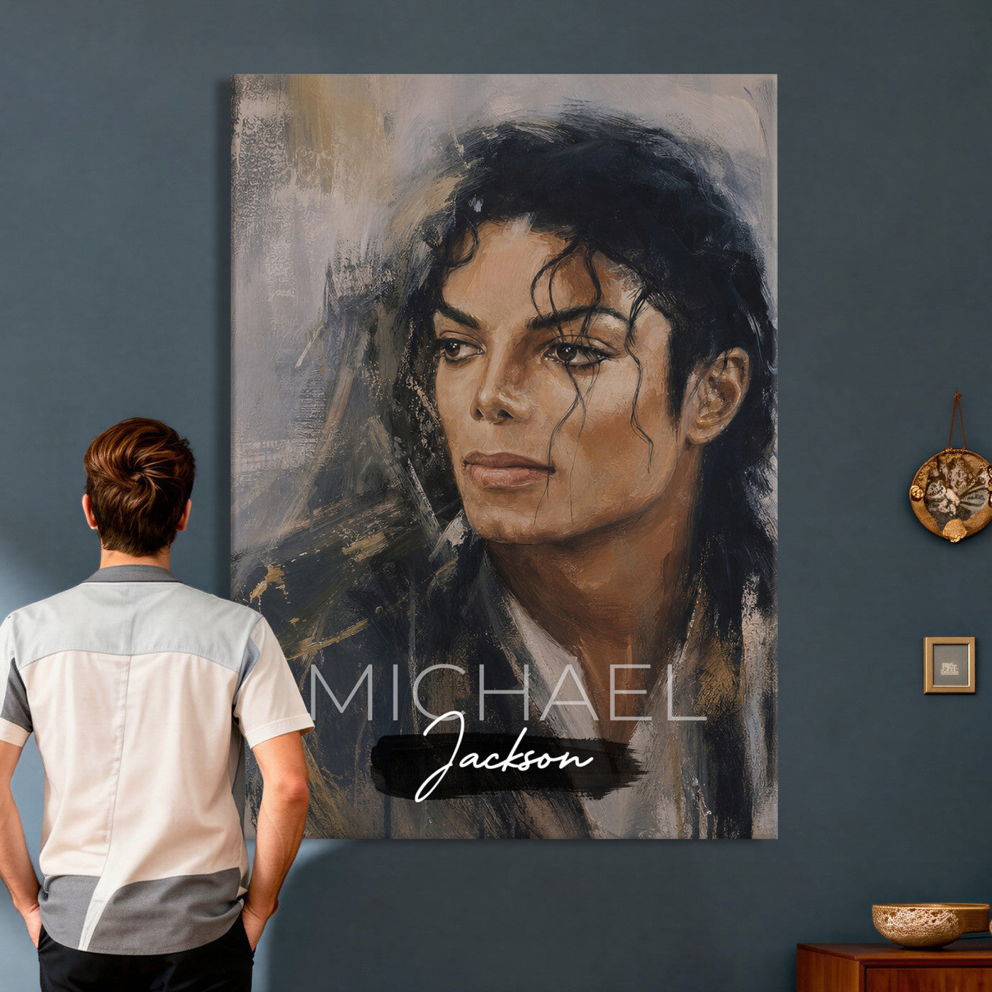 56470210-MGV-CV-24X36 - Micheal Jackson Portre Wall Art Canvas Print