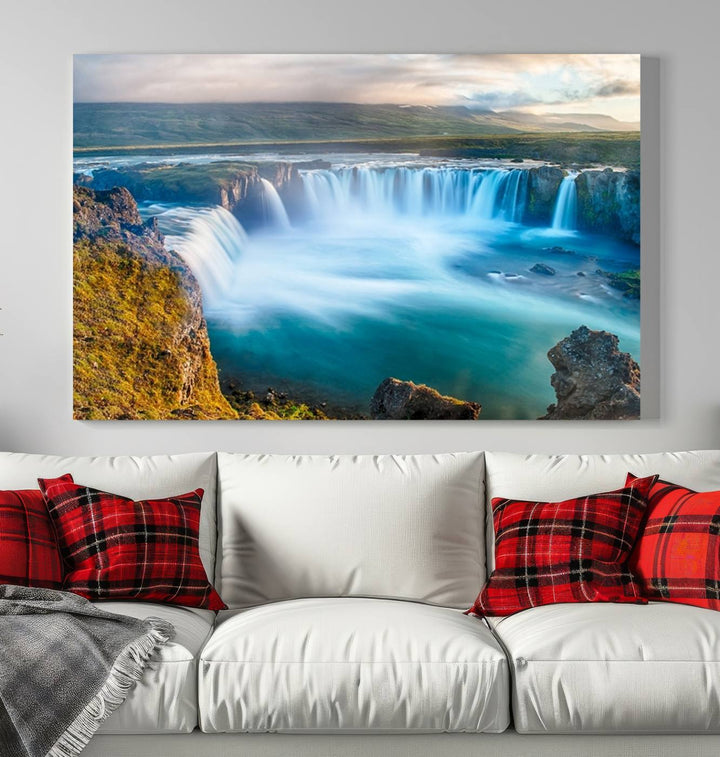 Wall Art Waterfall Canvas Print Grand Waterfall on a Plain