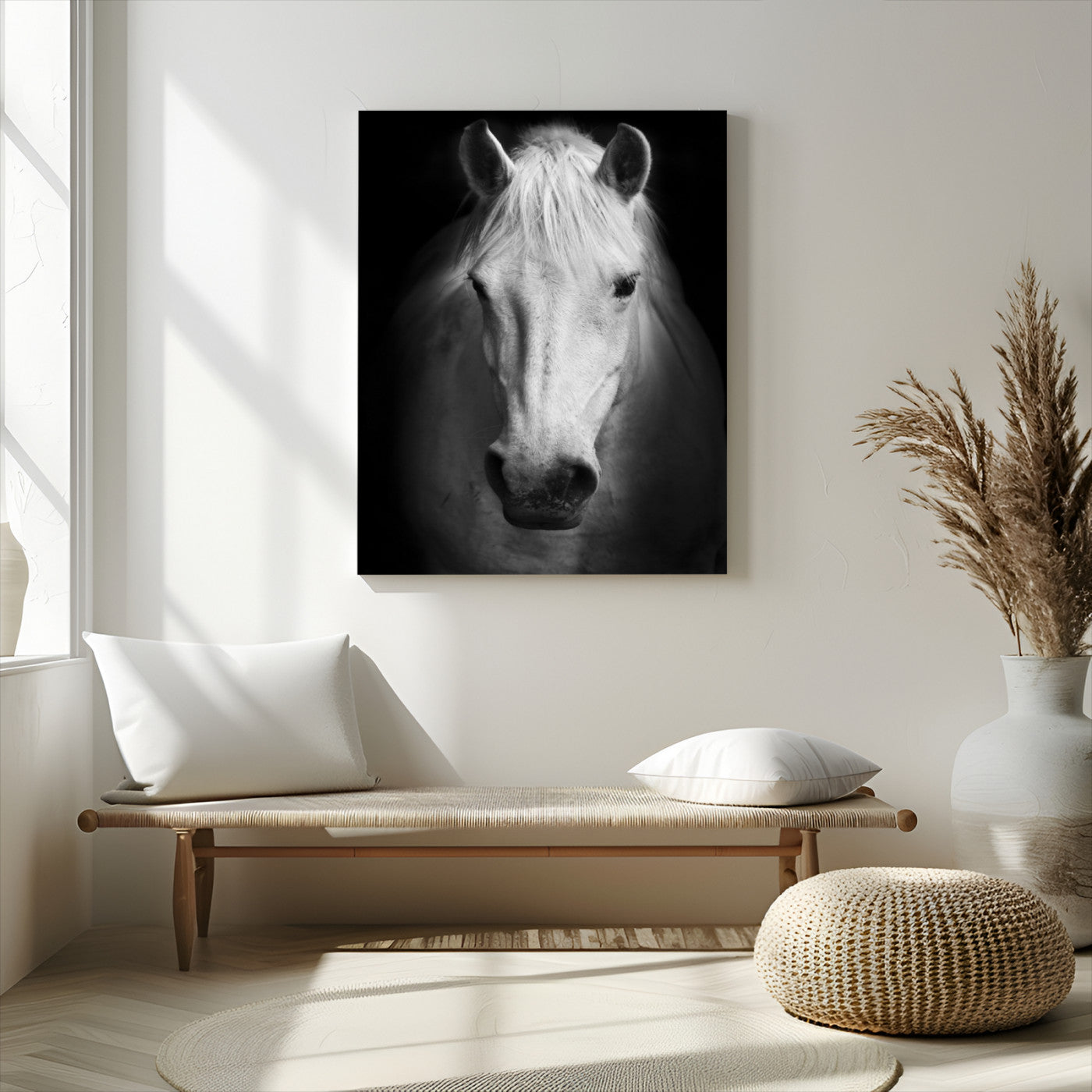 MGV-CV-24X36 - Large Wall Art White Horse Canvas Print
