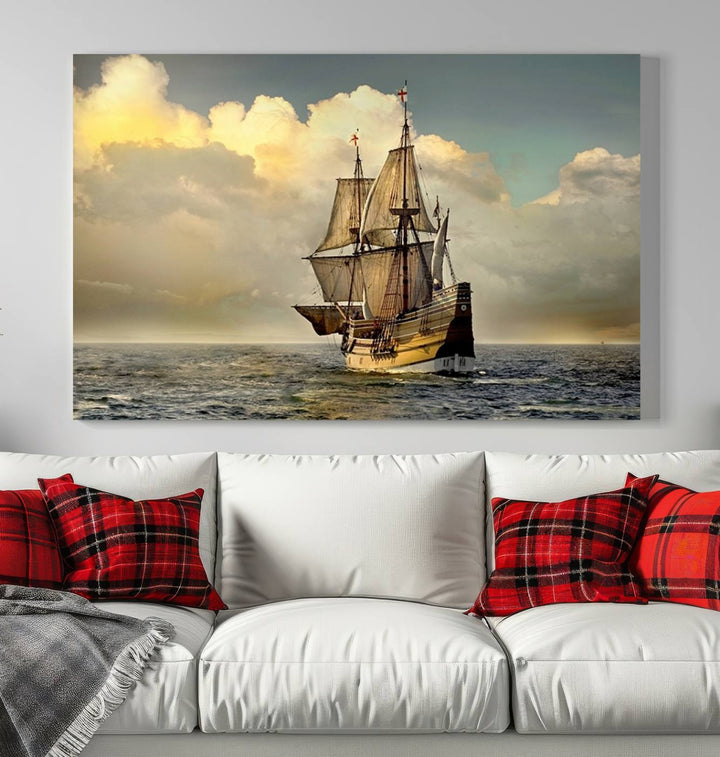 Wall Art English War Ship Canvas Print