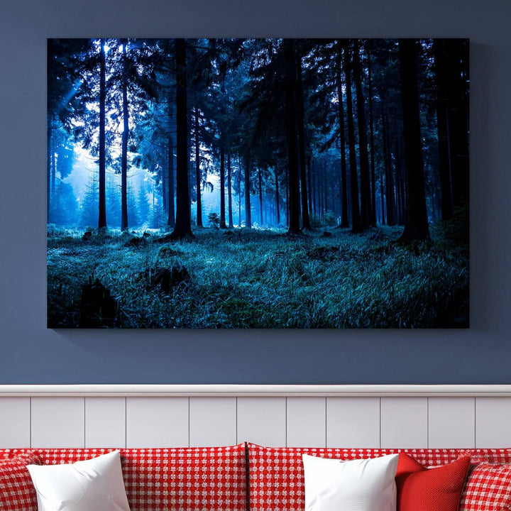 Mystic Dark Forest Wall Art Forest Canvas Print