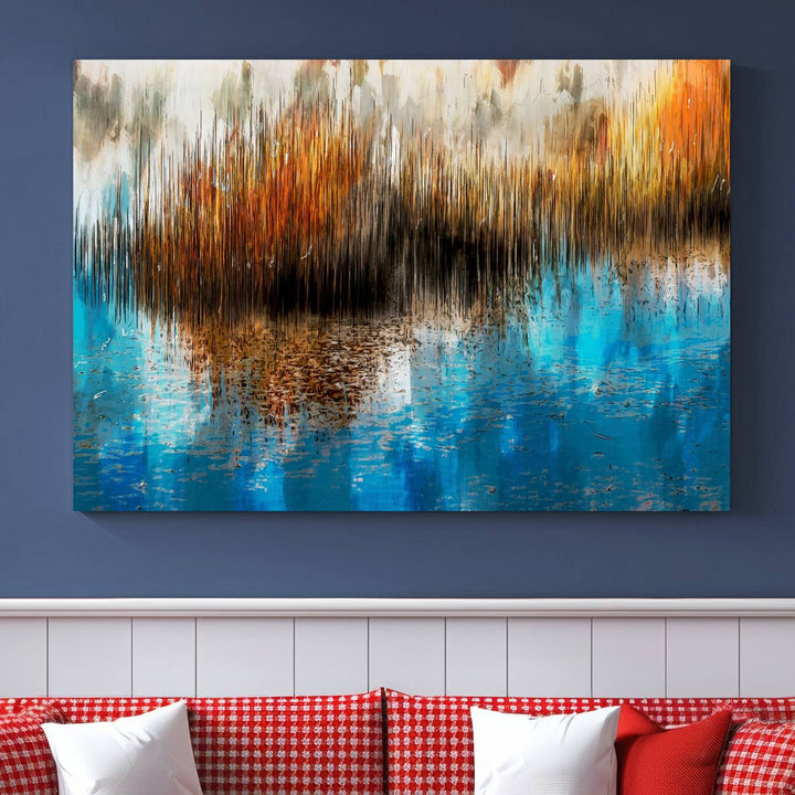 Restful Landscape Art Abstract Lake Canvas Print Wall Art