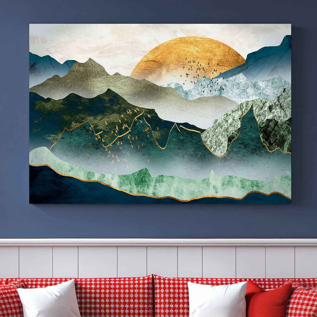 Cheering Sunrise Abstract Painting Canvas Art Print Abstract Landscape Wall Art