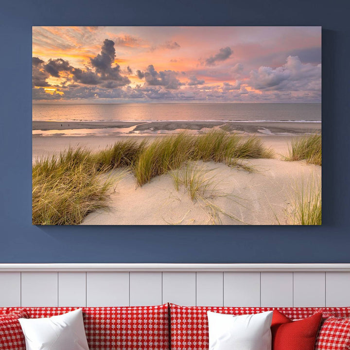 Beach Wall Art Canvas Print Sunset Artwork Print Coastal Wall Art