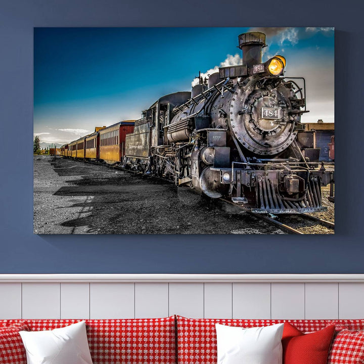 Art mural de train Impression sur toile