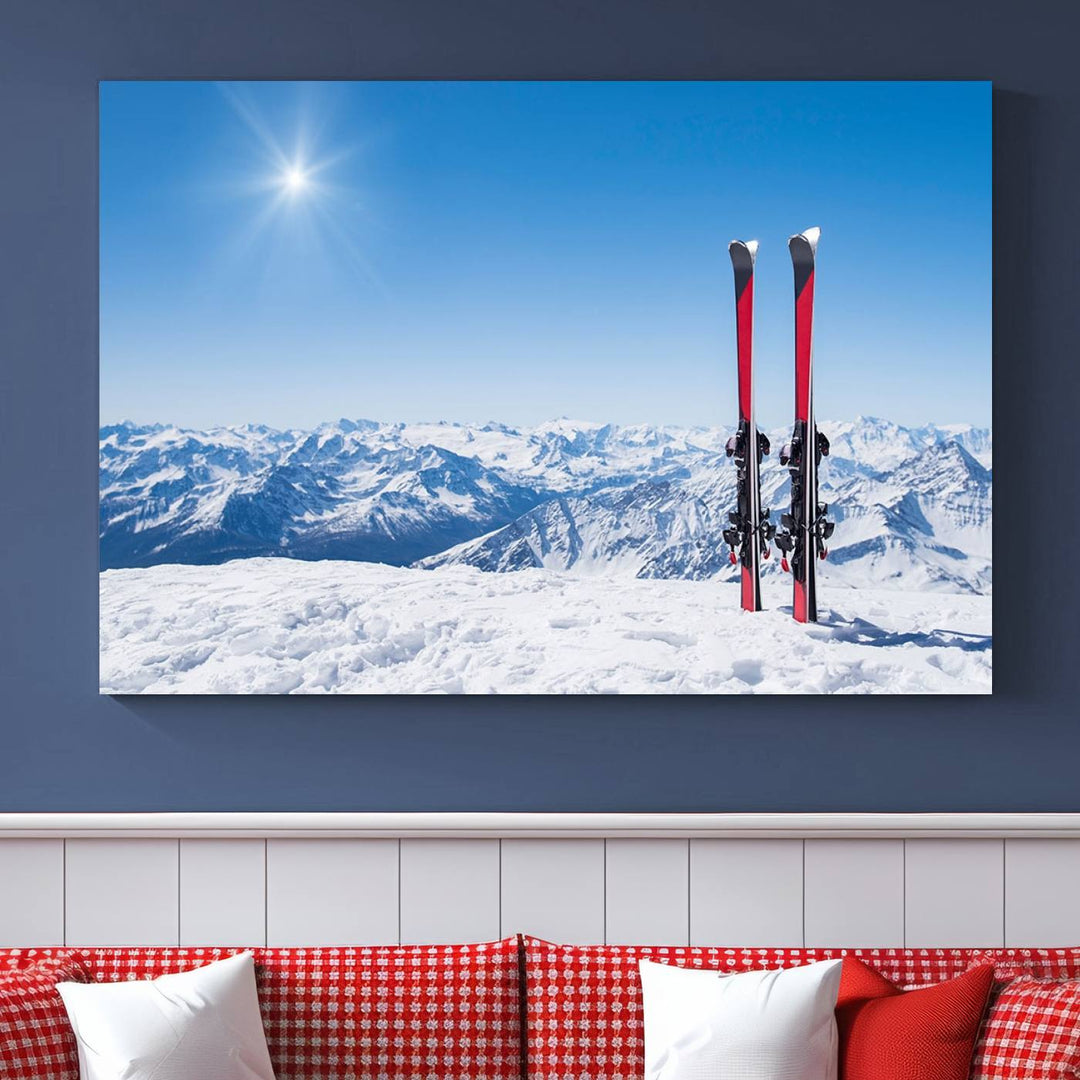 Ski Season Snow Wall Art Canvas Print