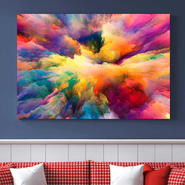 Art mural en forme de nuage de couleurs vibrantes flamboyantes Impression sur toile