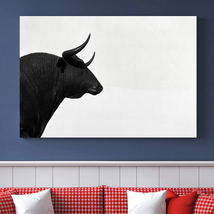 The Spanish Bull Wall Art Canvas Print is crafted on museum-quality canvases and is coated with UV-protective layers for lasting brilliance. It comes ready to hang, effortlessly enhancing your living space.