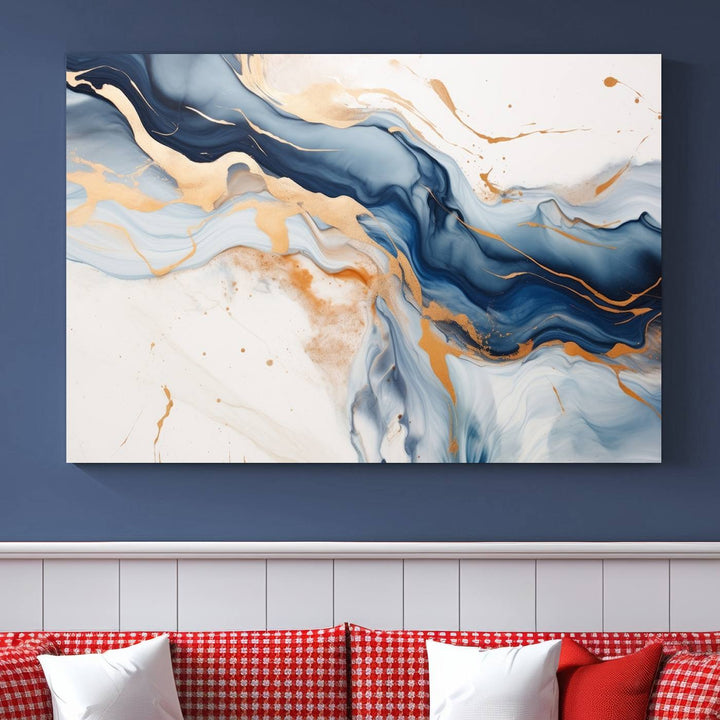 Color Waves Abstract Wall Art Canvas Print