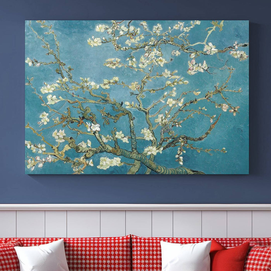 Art mural abstrait en fleurs d'amandier de Vincent Van Gogh Impression sur toile