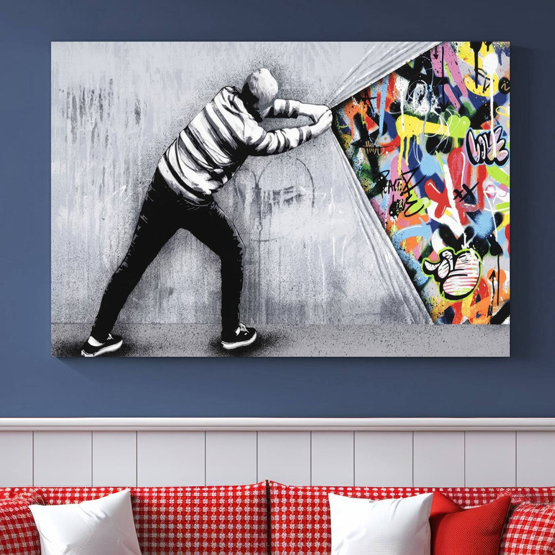 Graffiti canvas wall art Street art print Urban art Graffiti poster canvas art Street art wall decor Abstract art