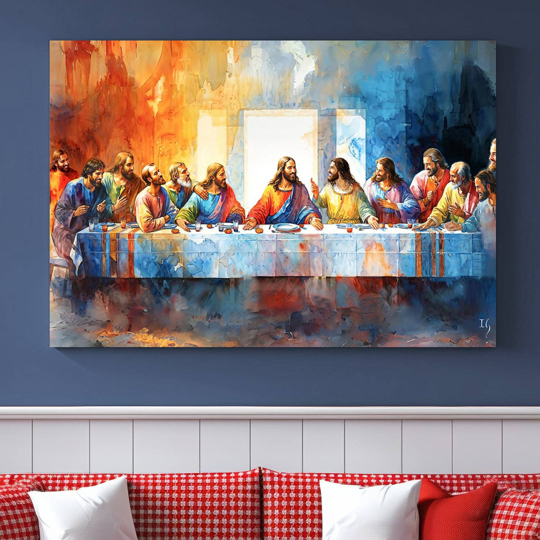 Abstract Waterolor The Last Supper Wall Art