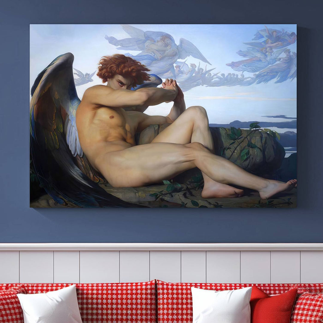 Fallen Angel Wall Art Canvas Print – Classic Art, Framed, Ready to Hang - Alexandre Cabanel Reproduction Canvas Print