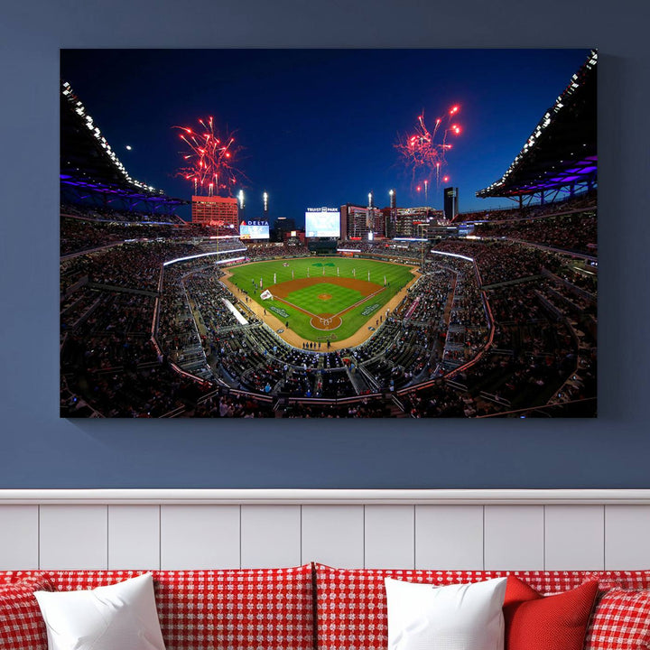 Atlanta Braves Baseball Team Print - Truist Park Stadium Wall Art Canvas Print