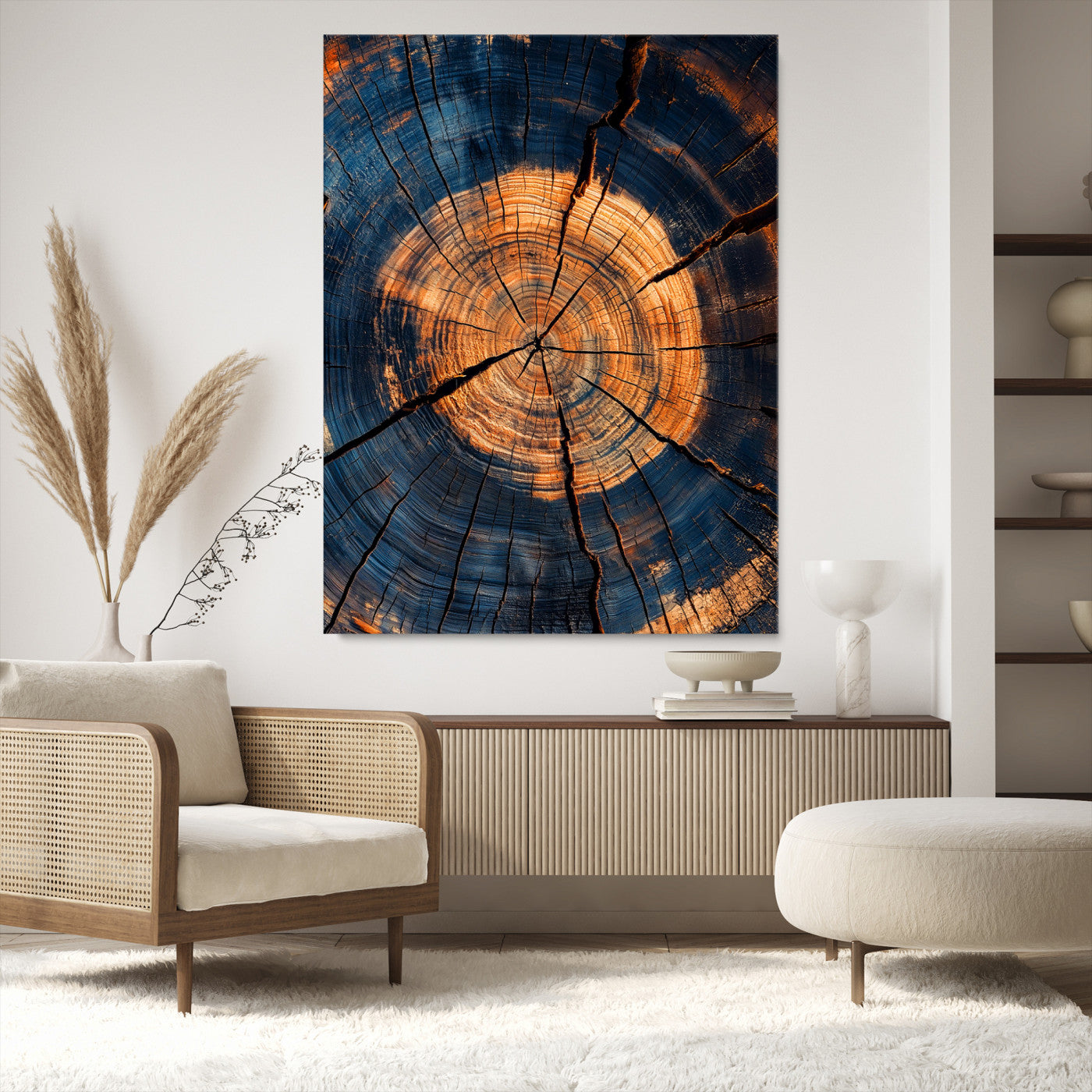Framed Tree Rings Art Print, Framed Rustic Texture Art Picture Print, Wood Grain Perfect Rustic Industrial Decor, Framed Tree Rings Art