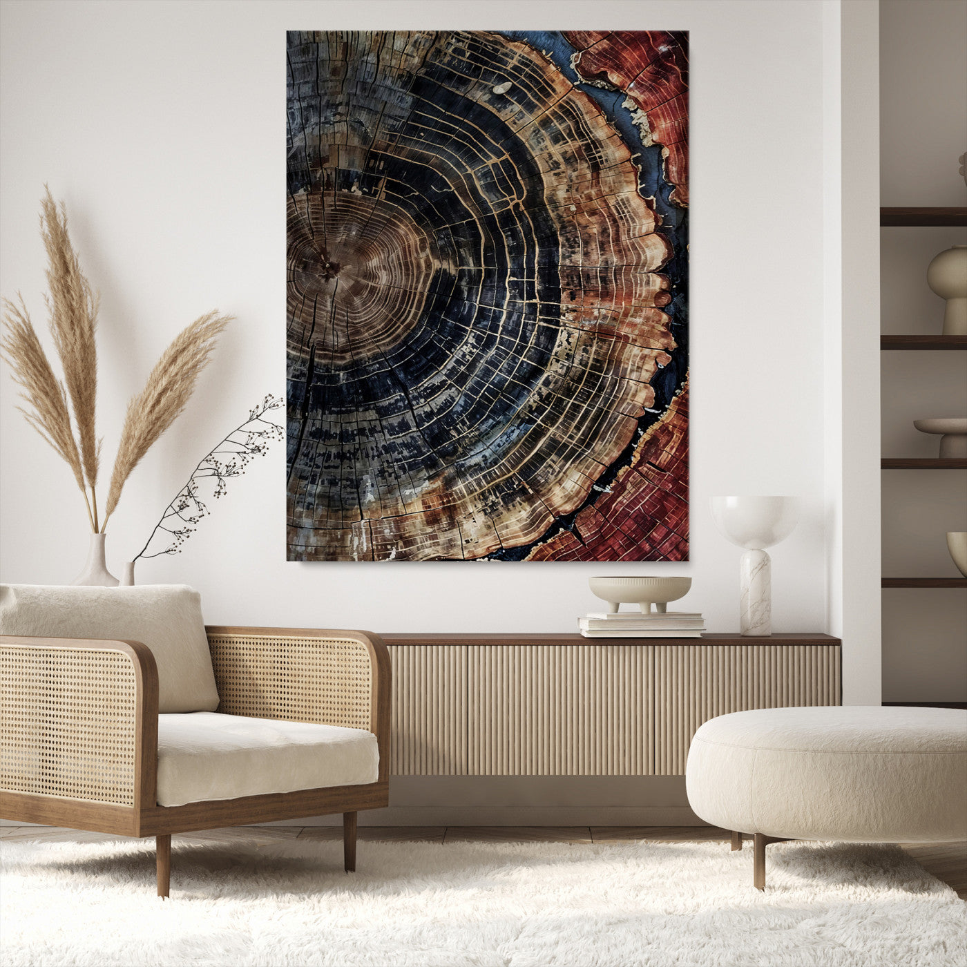 Framed Tree Rings Picture Print, Framed Wood Grain Art Picture Print, Rustic Texture Perfect Rustic Nature Decor, Framed Tree Rings Print