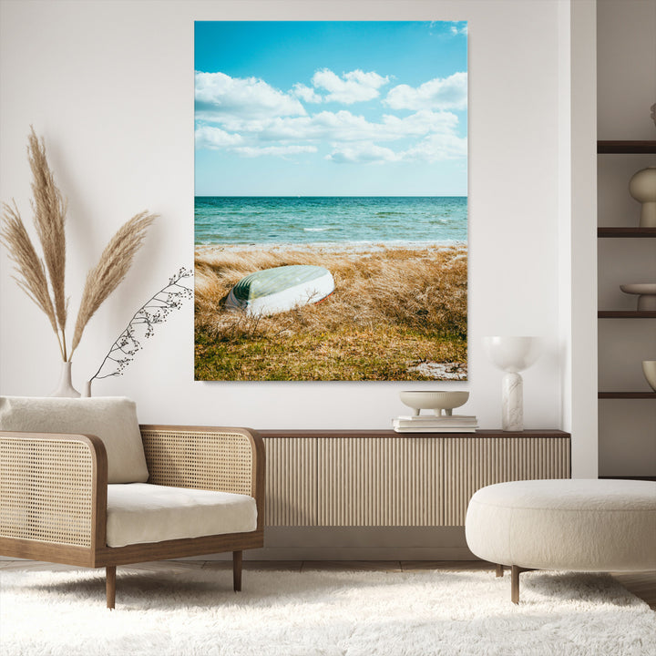 Coastal Serenity Wall Art Canvas Print, Framed Ocean View Art