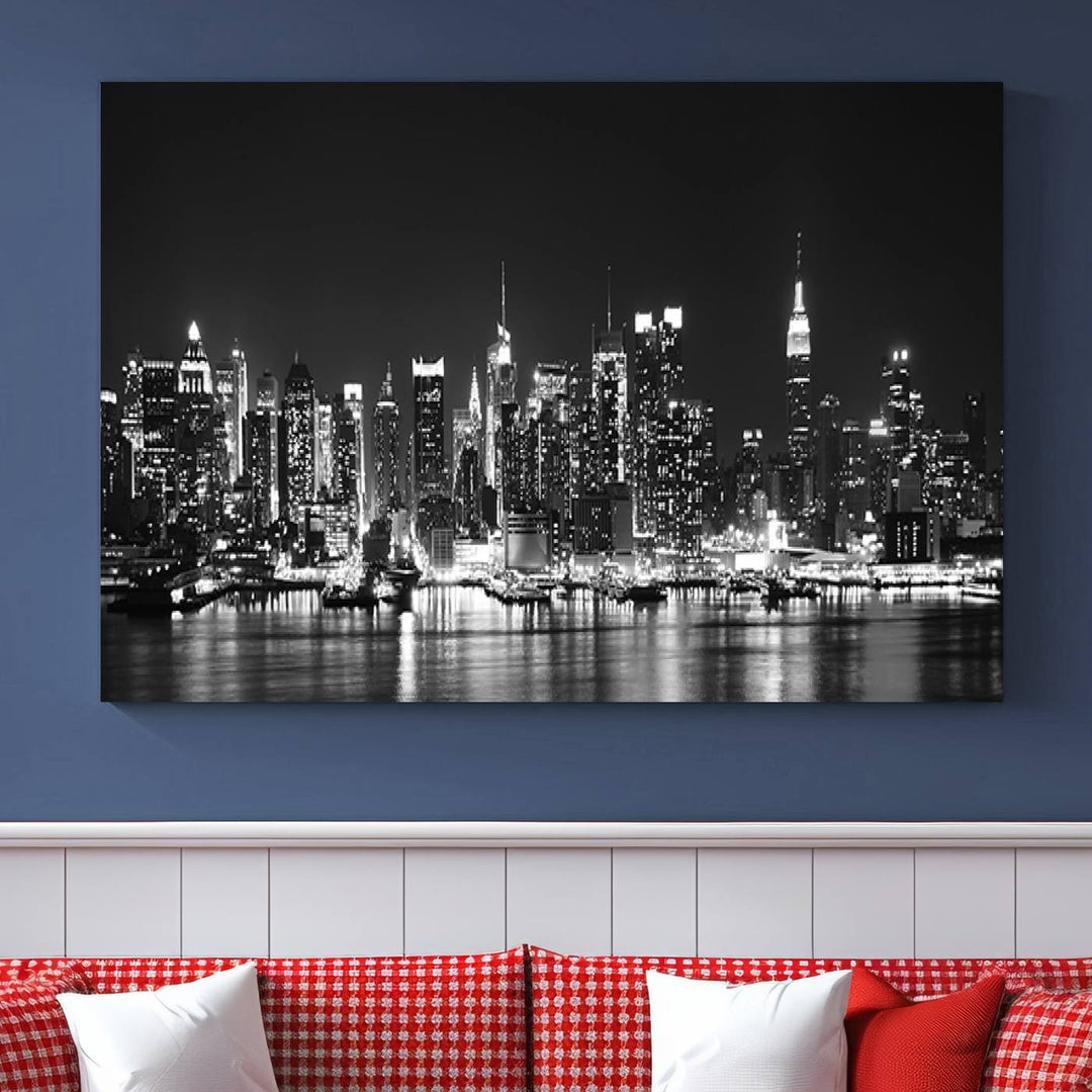 Wall Art NEW YORK Impressions sur toile Gratte-ciel de New York en noir et blanc