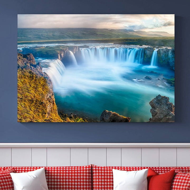 Wall Art Waterfall Canvas Print Grand Waterfall on a Plain