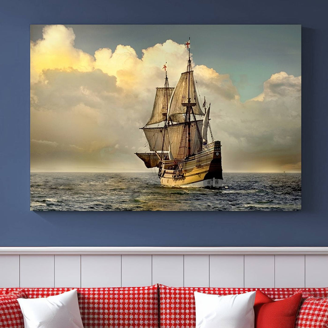 Wall Art English War Ship Canvas Print