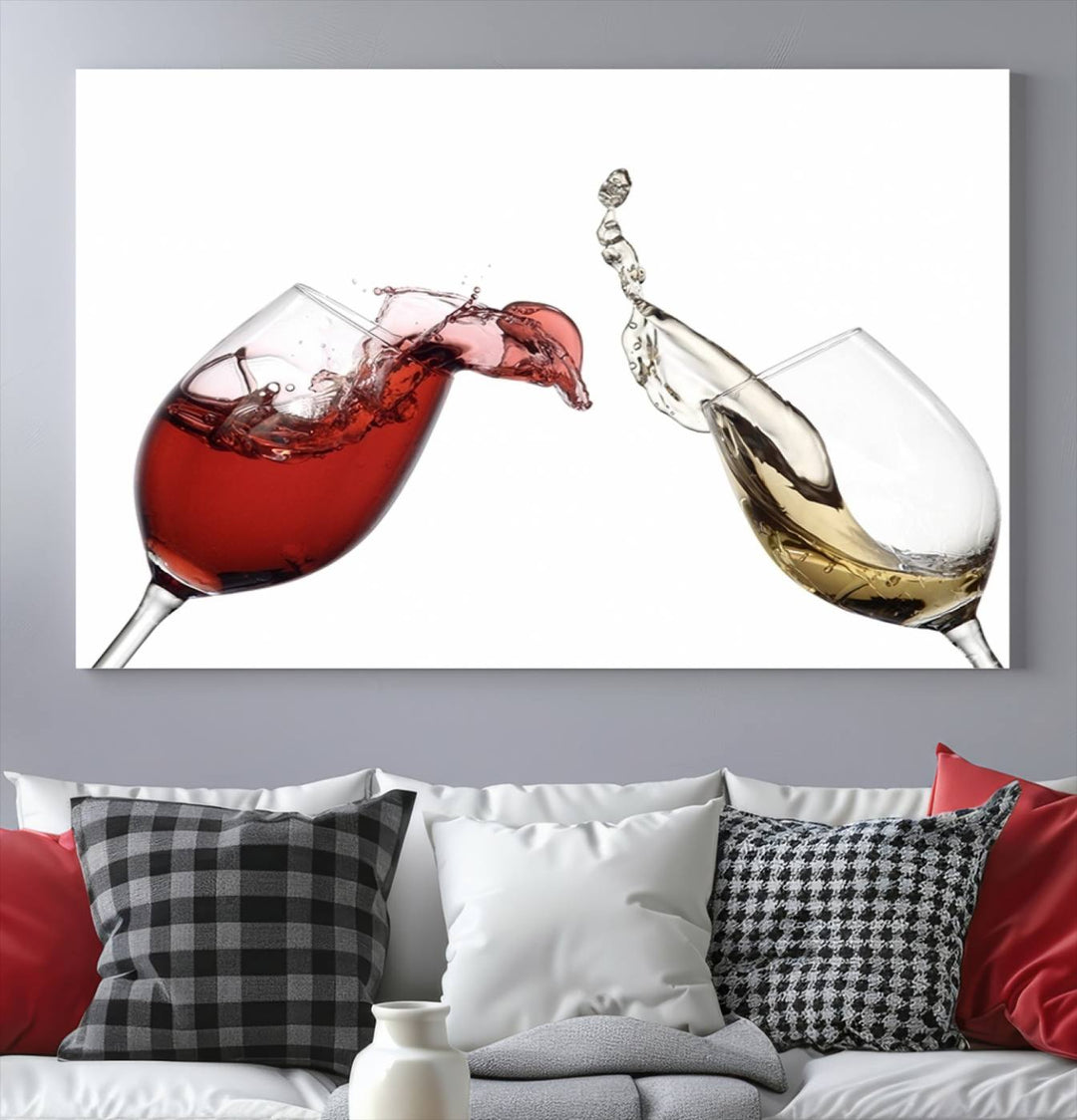 Red and White Wine in Glass Canvas Print