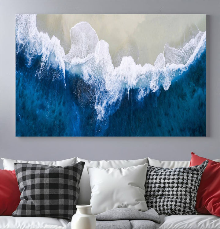 Beautiful Aerial Beach Canvas Wall Art