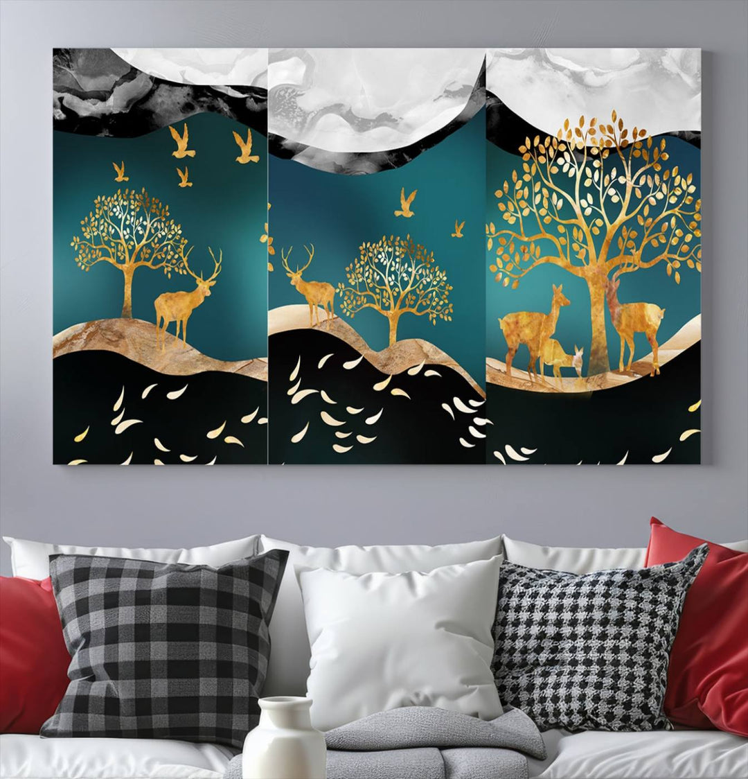 Marvellous Deer Abstract Canvas Print