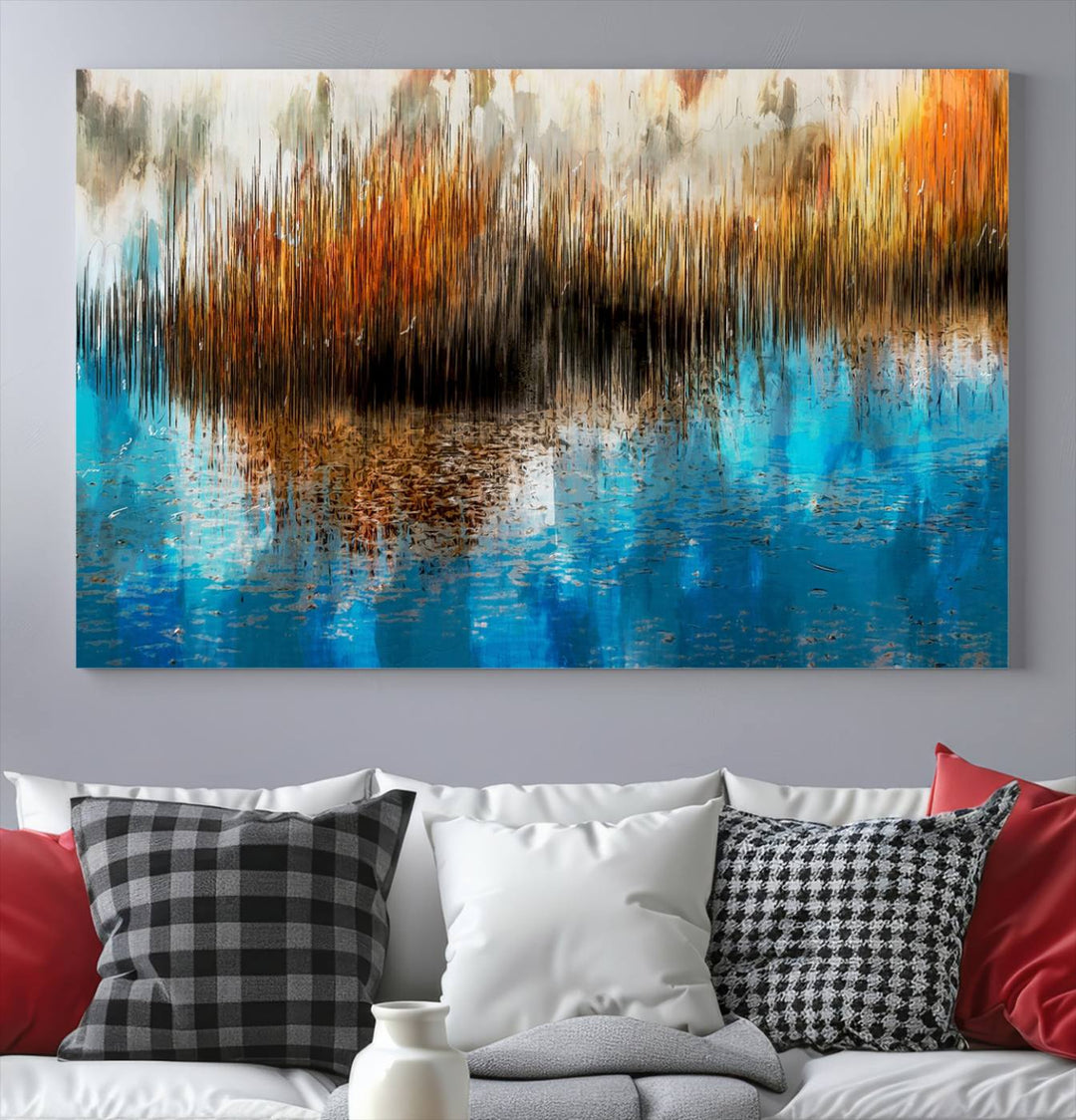 Restful Landscape Art Abstract Lake Canvas Print Wall Art