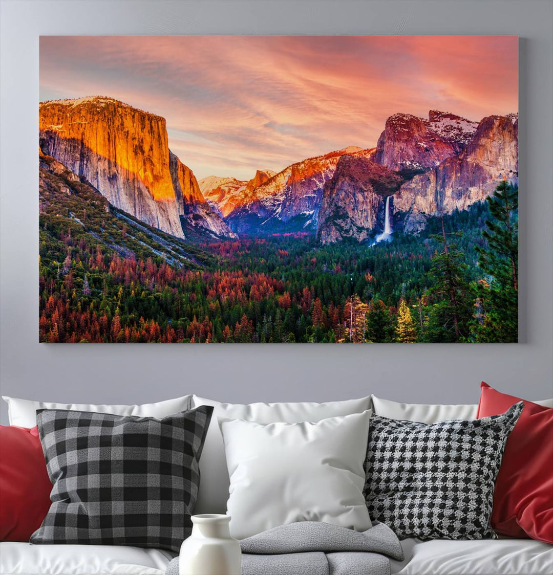 Arte de pared de lienzo del Parque Nacional de Yosemite, impresión de lienzo de Yosemite, obras de arte de Yosemite, arte de pared dividida, arte de pared extra grande, regalo de inauguración de la casa - El Capitán