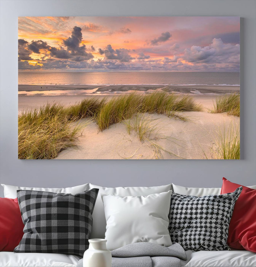 Beach Wall Art Canvas Print Sunset Artwork Print Coastal Wall Art