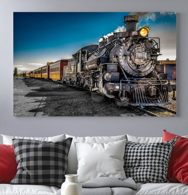 Art mural de train Impression sur toile