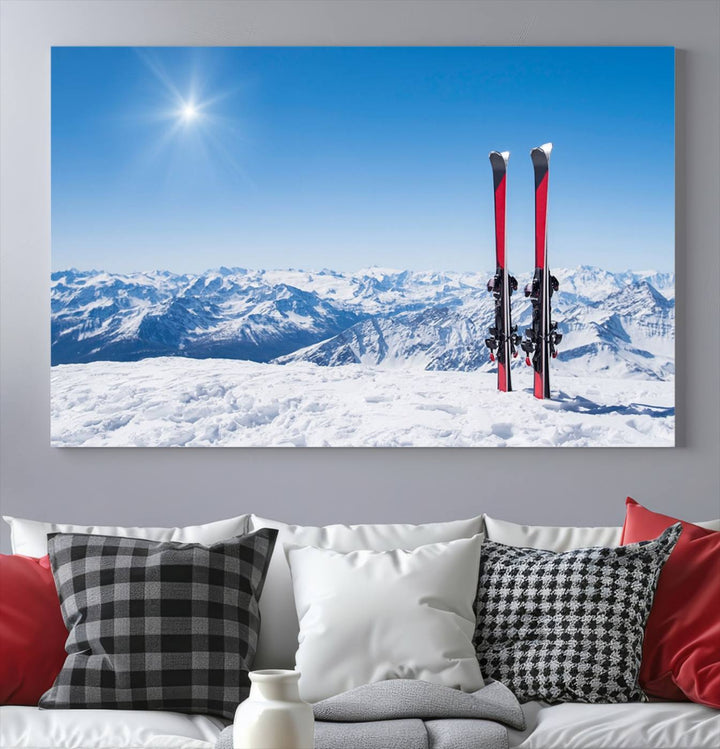 Ski Season Snow Wall Art Canvas Print