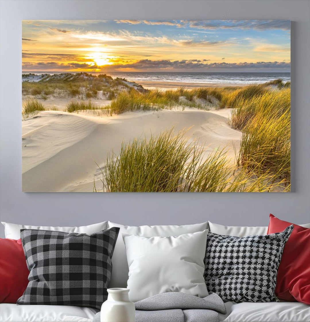 Lever de soleil sur la plage - Impression sur toile