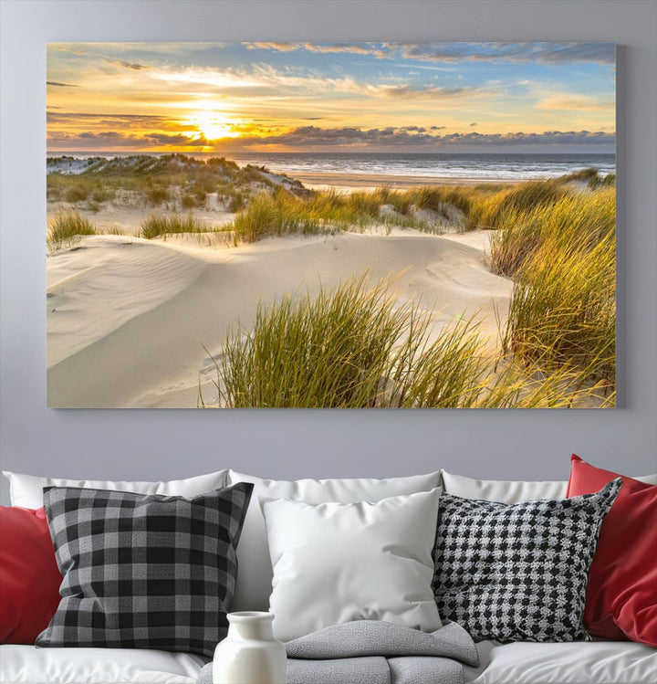 Lever de soleil sur la plage - Impression sur toile