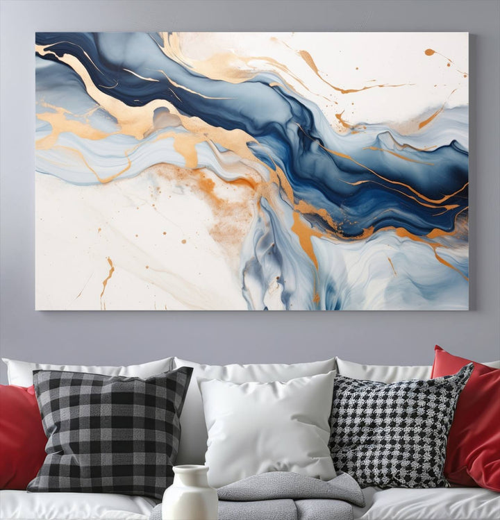 Color Waves Abstract Wall Art Canvas Print