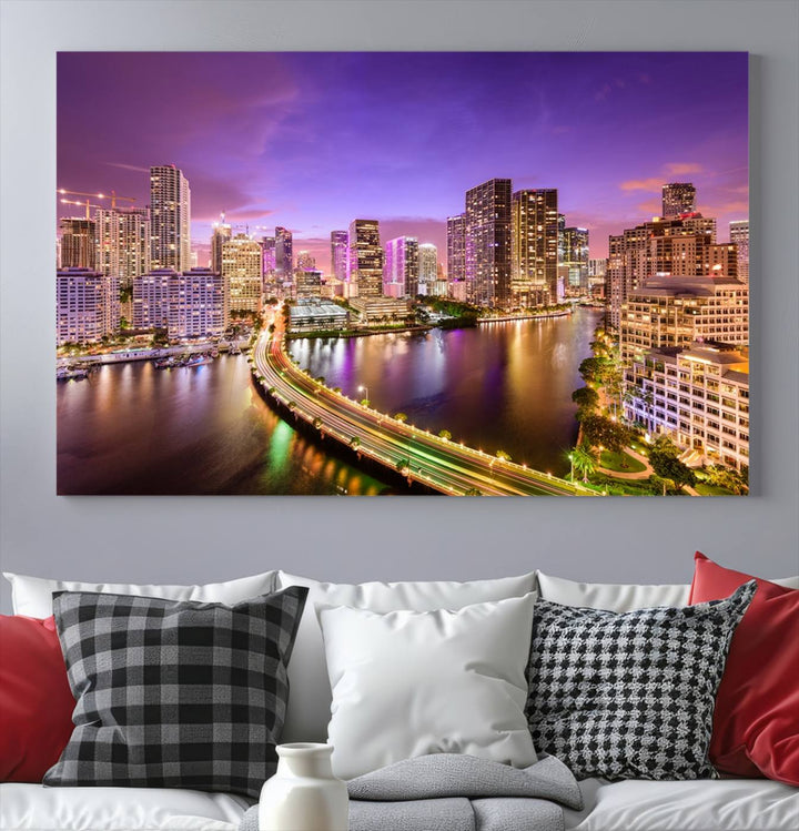 Miami City Wall Art Canvas Print 