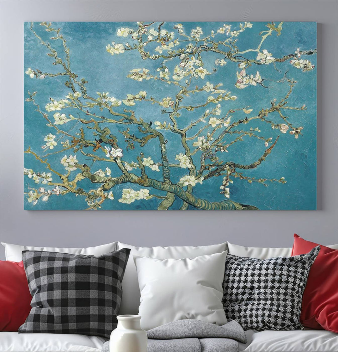 Art mural abstrait en fleurs d'amandier de Vincent Van Gogh Impression sur toile