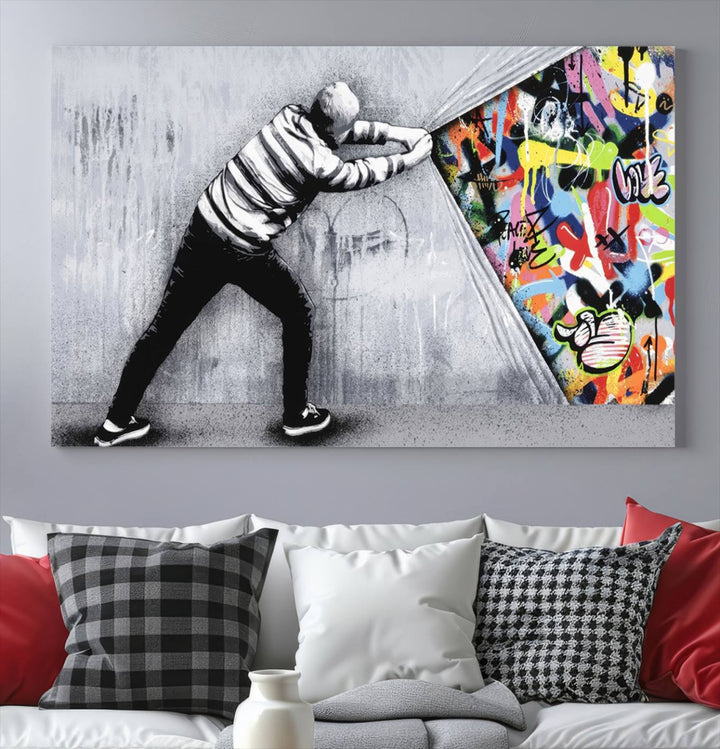 Graffiti canvas wall art Street art print Urban art Graffiti poster canvas art Street art wall decor Abstract art