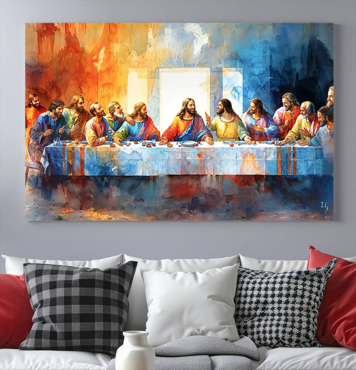 Abstract Waterolor The Last Supper Wall Art